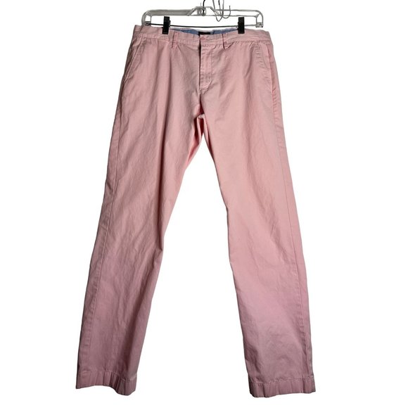 J. Crew Sutton Pink Casual Summerweight Chino Pants Mens 33x32 - Picture 1 of 6